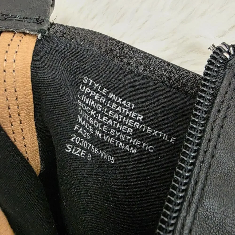 Madewell Idris True Black Leather Ankle Booties Stretchy Panel Block Heel Size 8